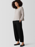 Organic Cotton Fluff Crew Neck Sweater w/ Bracelet Sleeves