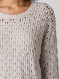 Organic Cotton Fluff Crew Neck Sweater w/ Bracelet Sleeves