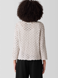 Organic Cotton Fluff Crew Neck Sweater w/ Bracelet Sleeves