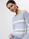 Sporty Stripe Open Knit Sweater