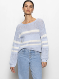 Sporty Stripe Open Knit Sweater