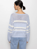 Sporty Stripe Open Knit Sweater