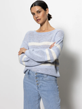 Sporty Stripe Open Knit Sweater