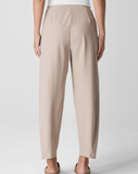 Washable Stretch Crepe Lantern Ankle Pant