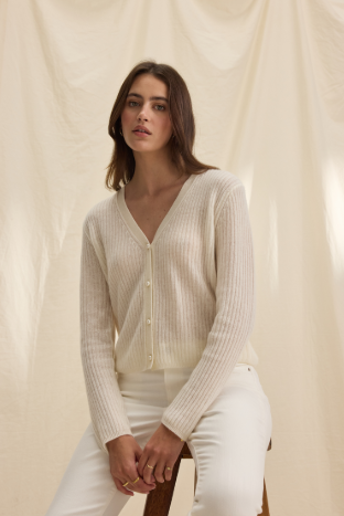 Cashmere Pearl Button Cardigan