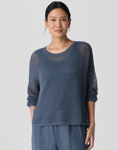 Organic Linen Cotton Cord Crew Neck