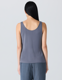 Stretch Silk Jersey Scoop Neck Slim Tank