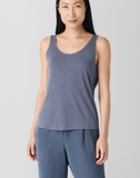 Stretch Silk Jersey Scoop Neck Slim Tank