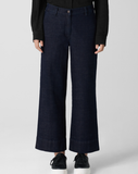 Cotton Stretch Denim Wide Ankle Pant