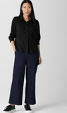 Cotton Stretch Denim Wide Ankle Pant