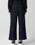 Cotton Stretch Denim Wide Ankle Pant