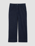 Cotton Stretch Denim Wide Ankle Pant