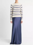 Ribbed Stripe Cotton-Blend Pullover