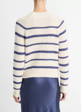 Ribbed Stripe Cotton-Blend Pullover