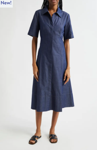 Denim Short Sleeve Shirt Dress