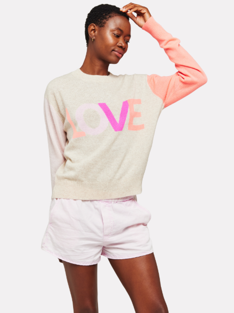 Love Colour Block Cashmere Crew