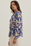 Printed Light Royal Crepe Blouse