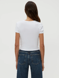 Mimi 1x1 Cotton Cropped Crew Tee