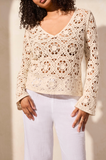 Crochet V-neck Sweater