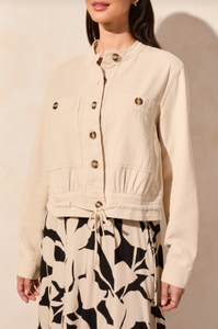 Slub Twill Button Front Jacket