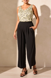 Flowy Pant W/ Back Elastic Waist Band