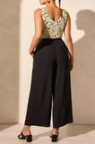 Flowy Pant W/ Back Elastic Waist Band