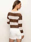 Open Knit Stripe Sweater