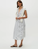 Penelope Twist Front Oxford Midi Dress