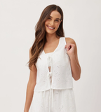 Sleeveless Tie Front Top