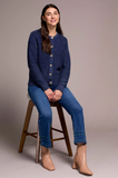Button Front Sweater Cardigan W/Special Wash