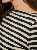 Boatneck Long Sleeve Striped Tee