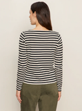 Boatneck Long Sleeve Striped Tee