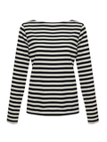 Boatneck Long Sleeve Striped Tee