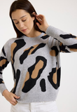 Cashmere Abstract Leopard Crew