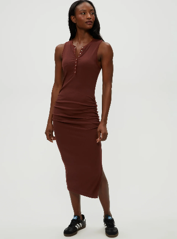 Samira Ultra Rib Henley Midi Dress