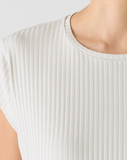 Textured Stretch Rib Round Neck Top