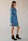 Flap Pocket Belted Shirt Dress