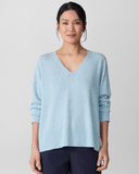 Organic Linen Cotton Slub V-Neck Top