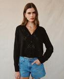 Eyelet Embroidery Button Down