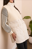 Sleeveless Mix Media Sherpa Long Vest