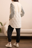 Sleeveless Mix Media Sherpa Long Vest