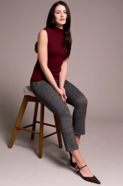 Textured Sleeveless Mock Neck Top