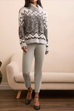 Turtleneck Neck Intarsia Sweater