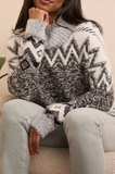 Turtleneck Neck Intarsia Sweater