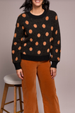Eyelash Polka Dot Crew Sweater