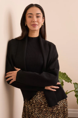 Double Knit Shawl Collar Coatigan