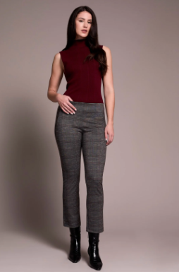 Printed Ponte Pull-On Kick Flare Ankle Pant