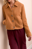 Eyelash Knit Boucle Button Front Jacket