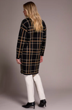 Double Knit Plaid Long Sweater Coat