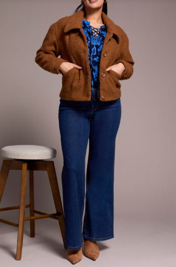 Boucle Button Front Jacket